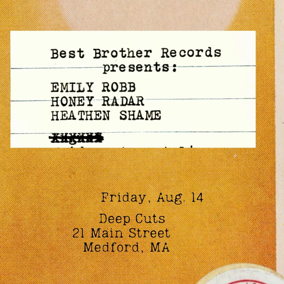 Emily Robb / Honey Radar / Heathen Shame