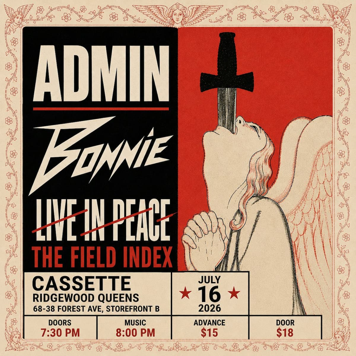 ADMIN, BONNIE, LIVE IN PEACE, THE FIELD INDEX
