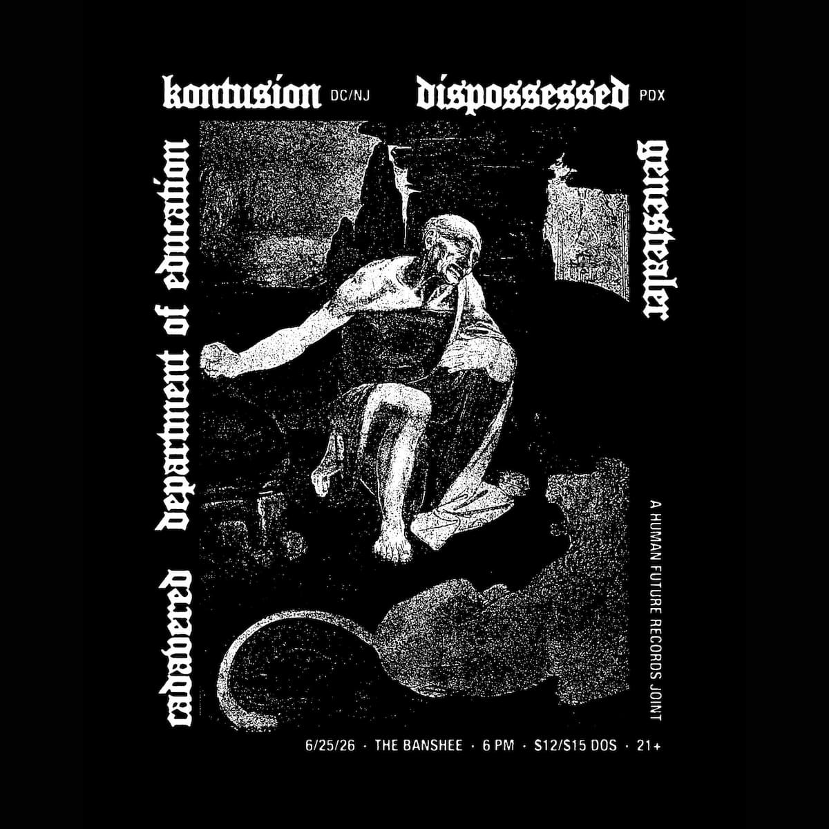 Kontusion, Dispossessed, Genestealer, Department of Education, and Cadavered