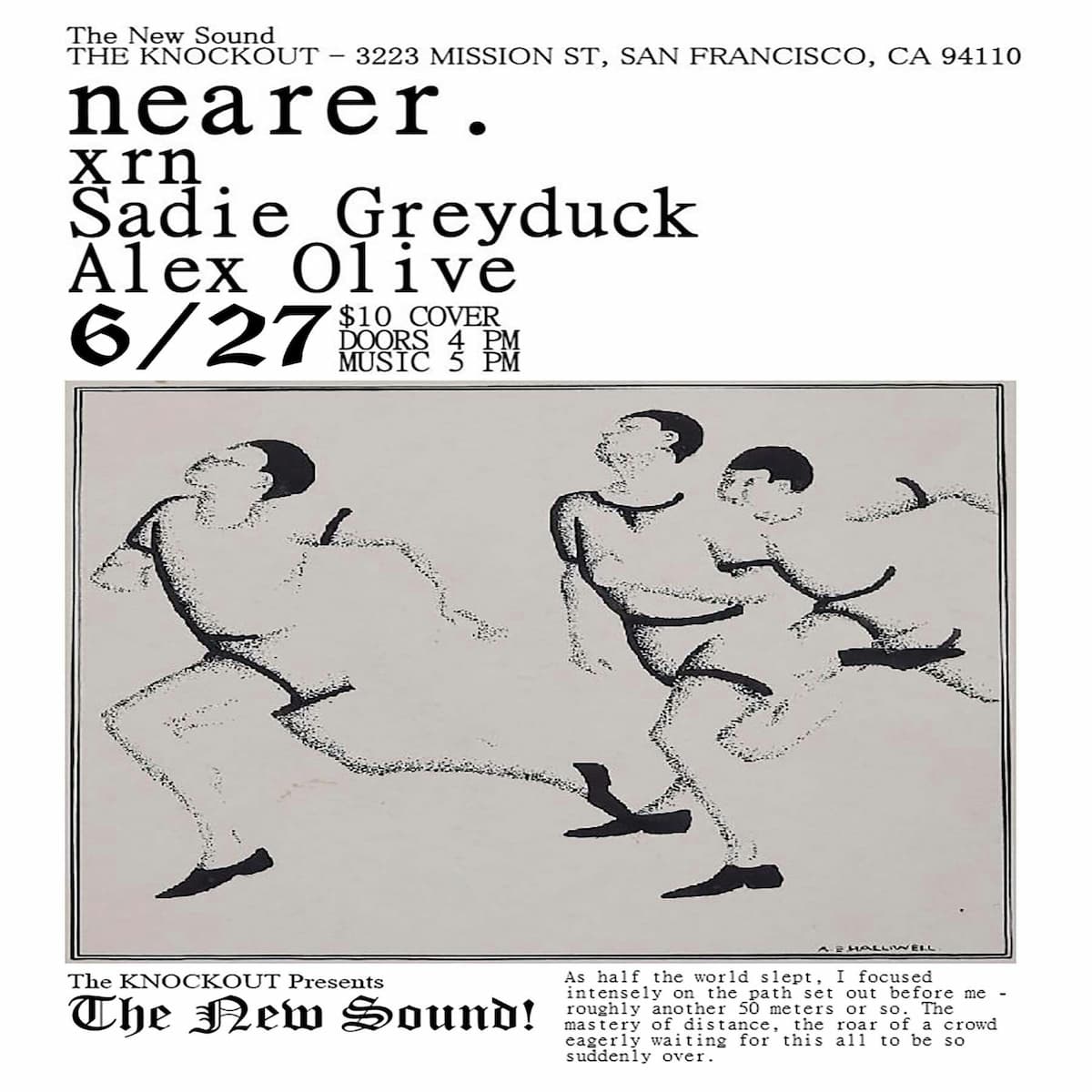 MATINEE SHOW : THE NEW SOUND FEATURING NEARER + XRN + SADIE GREYDUCK + ALEX OLIVE