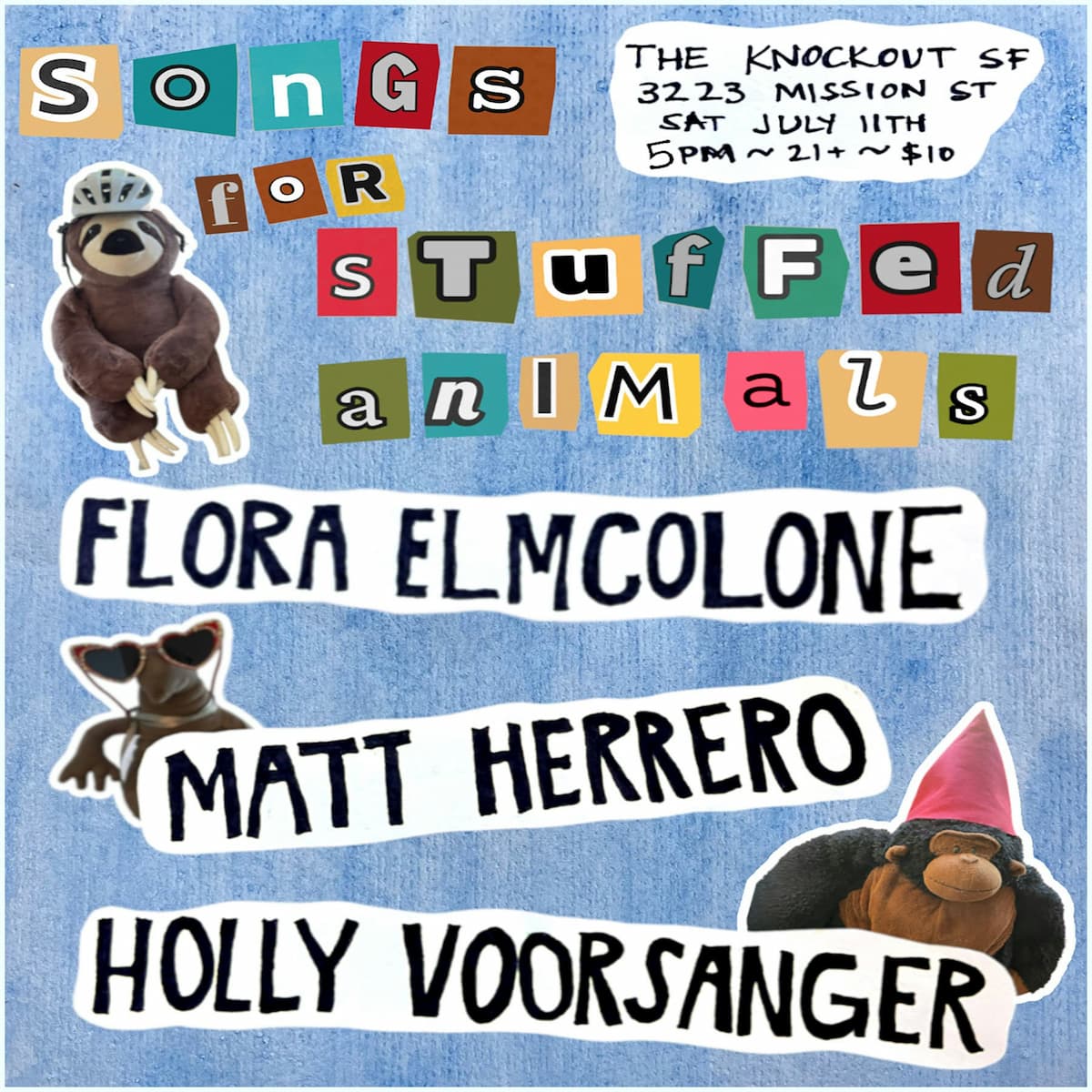 MATINEE SHOW : MUSIC FOR STUFFED ANIMALS FEATURING FLORA ELMCOLONE + MATT HERRERO + HOLLY VOORSANGER