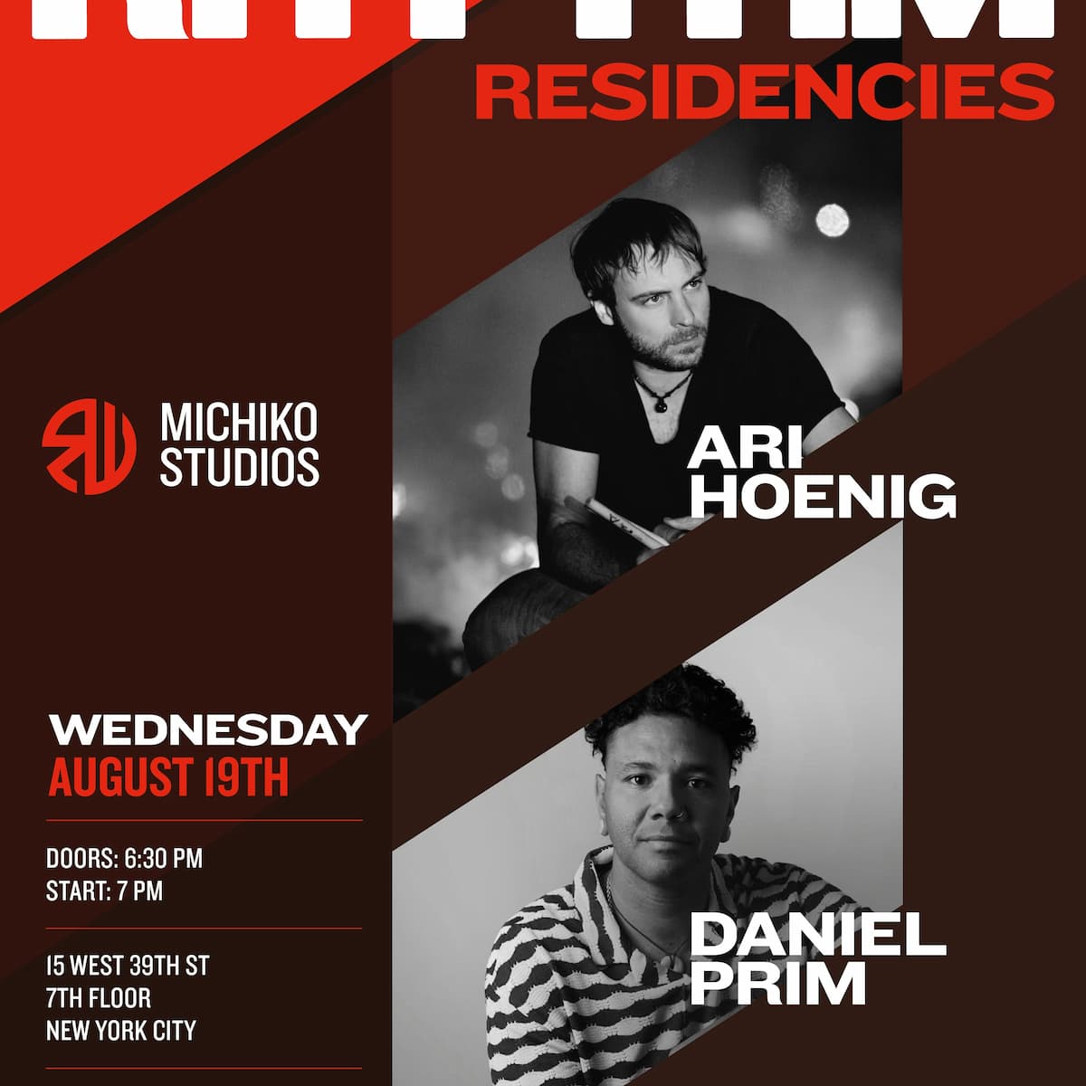 Rhythm Residency 1: Ari Hoenig + Daniel Prim