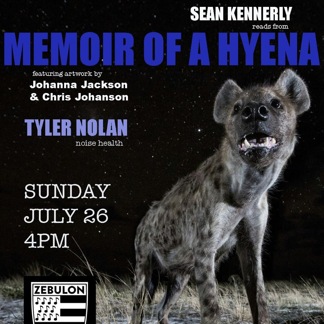 IN THE CAFE: Sean Kennerly reads from “Memoir of a Hyena”