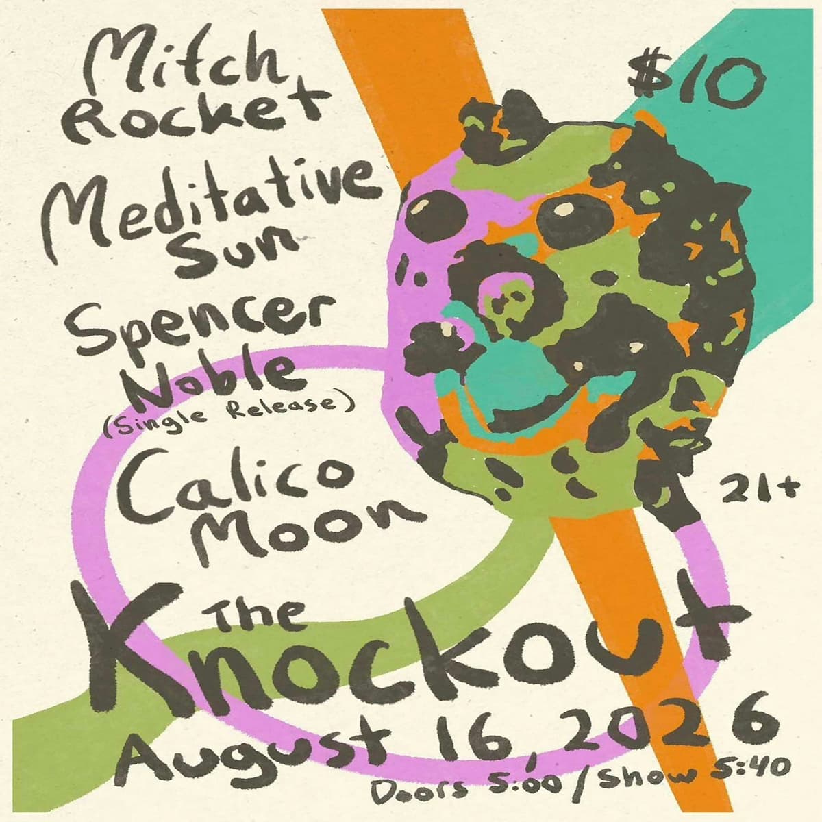 MATINEE SHOW : MITCH ROCKET + MEDITATIVE SUN + SPENCER NOBLE + CALICO MOON