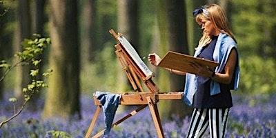 Painting in Hyde park (plein air) with picnic and wine